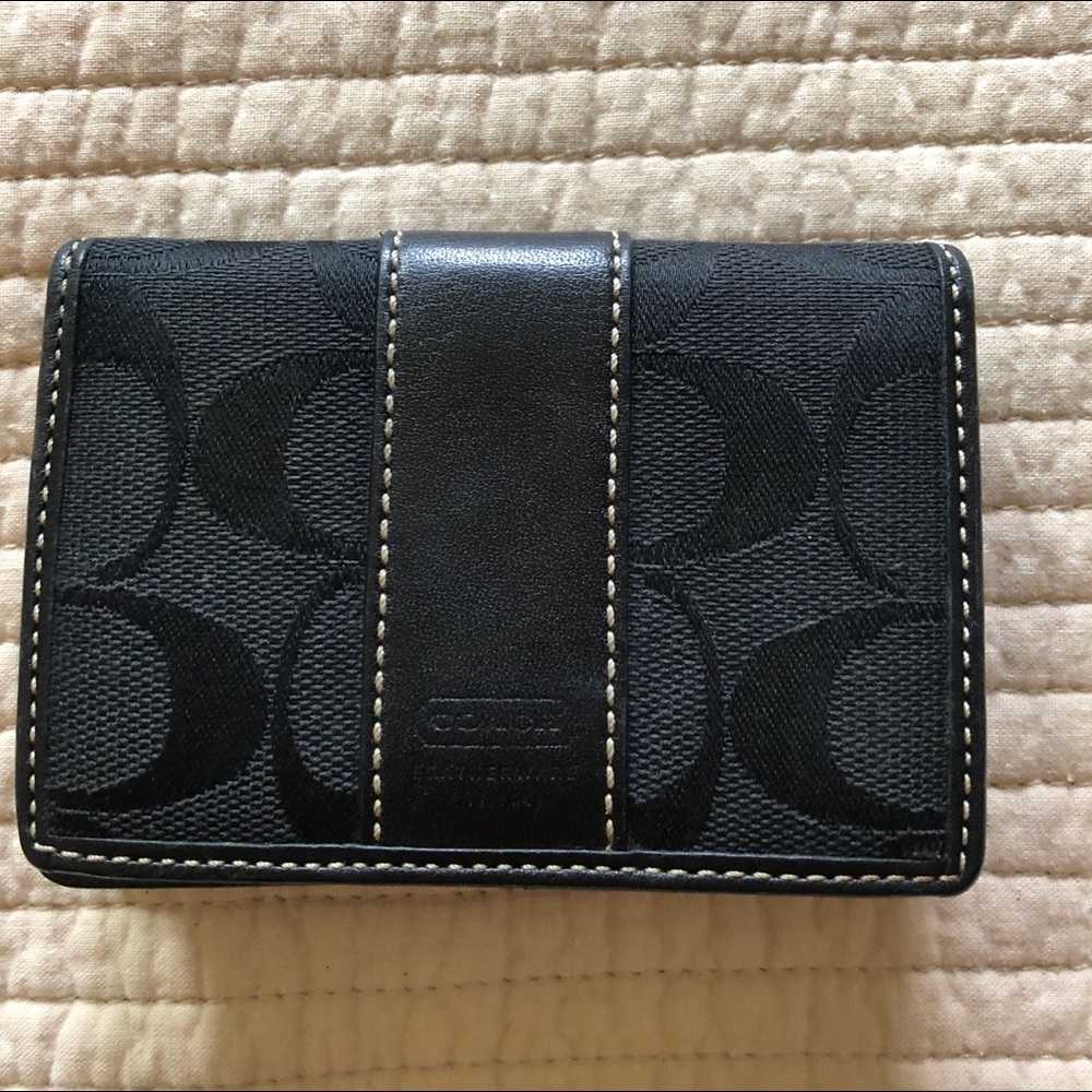 Coach Signature Black ID, Card Case, Wallet